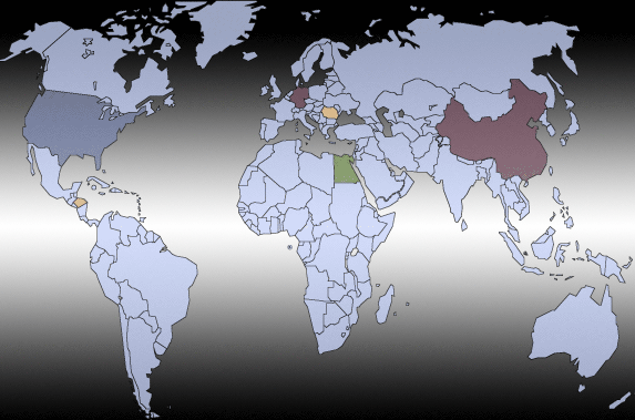 Map of where we have taught